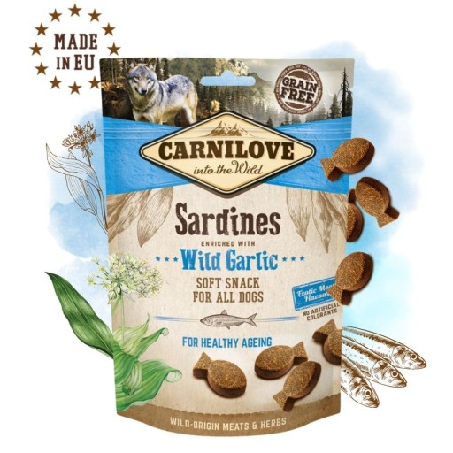 CARNILOVE polovlhká pochúťka Sardinky s divokým cesnakom 200g