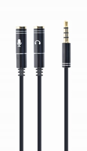Adaptér 4PIN samec zástrčka 2x mini Jack 3,5mm zásuvky