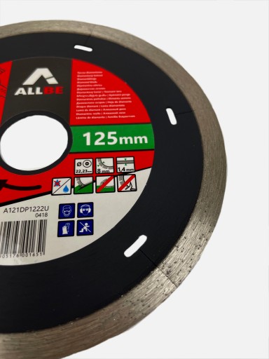 DIAMANTOVÁ ČEPEL NA keramiku 125X1,4X8X22,23MM ALLBE