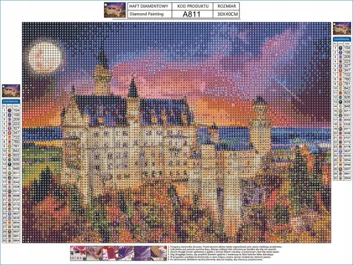 Diamantové vyšívanie Diamantová maľba Mozaika 5D obraz KRÁSNY HRAD 40x30cm