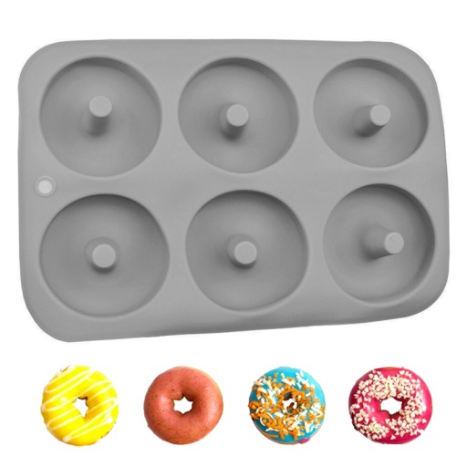 SILIKÓNOVÁ FORMA NA DONUTY, 6 KS, SIVÁ