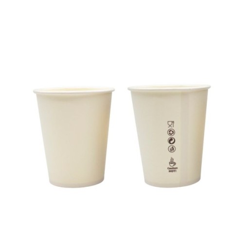 Biely papierový pohár 250ml 0% plast, balenie 50 ks. ŽIADNY POPLATOK ZA SUP!