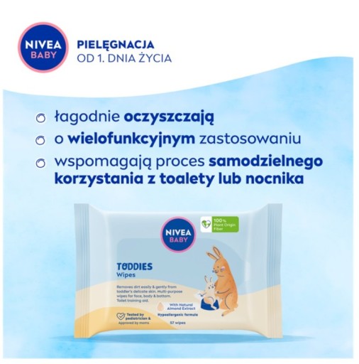 Nivea Detské obrúsky pre bábätká a batoľatá 57 ks