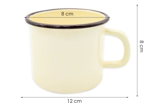 Klasický hrnček zo smaltovanej ocele, 8 cm