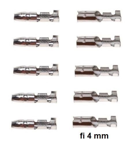 Samec konektor 4 okrúhle kolíky, 5 sád