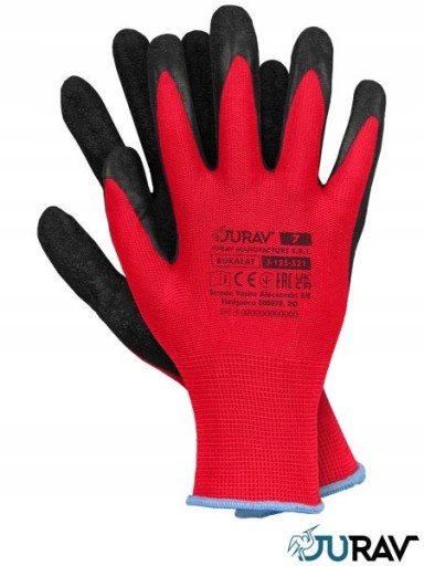 RUKAVICE BUKALAT POTAŽENÉ LATEXOM, veľkosť 9, 1 pár
