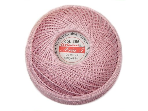 ARIA šnúra 5 ružová 0365 ARIADNA 100g/425m