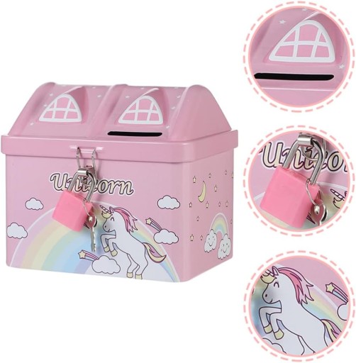 KRABIČKA NA UNICORN RUŽOVÉ PRASIATKO S VISIACÍM ZÁMKOM PRE DETI