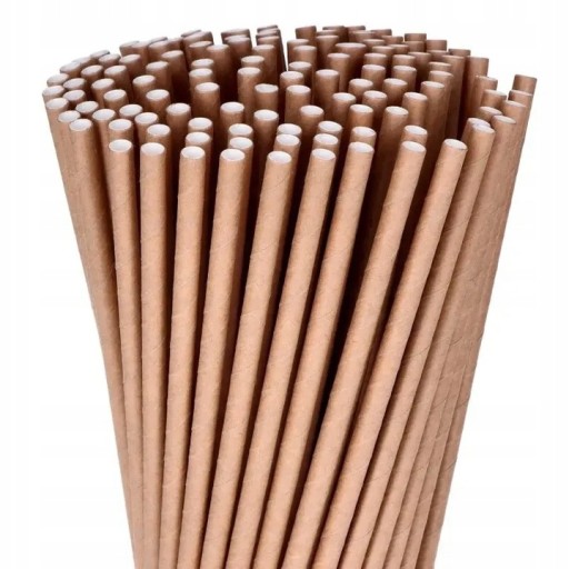Jednorazové ekologické papierové slamky HNEDÉ CRAFT 6x197mm 250 ks
