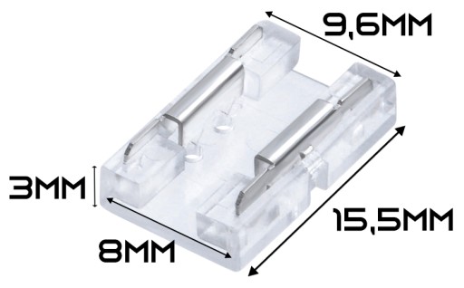 Konektor pre COB LED pásy 8mm rovný konektor
