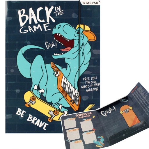 ŠKOLSKÝ KRABIČKA S GUMAČOU A4 SKATE DINO DINOSAUR PRE CHLAPKOV