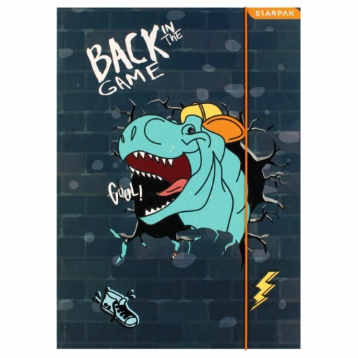 ŠKOLSKÝ KRABIČKA S GUMAČOU A4 SKATE DINO DINOSAUR PRE CHLAPKOV