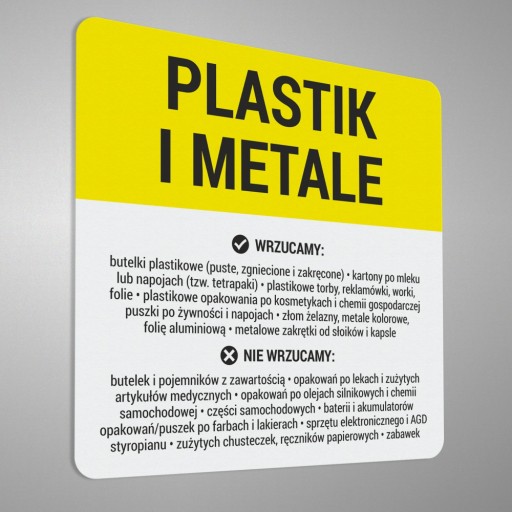 Nálepka na košík - Plast a kovy 10x10