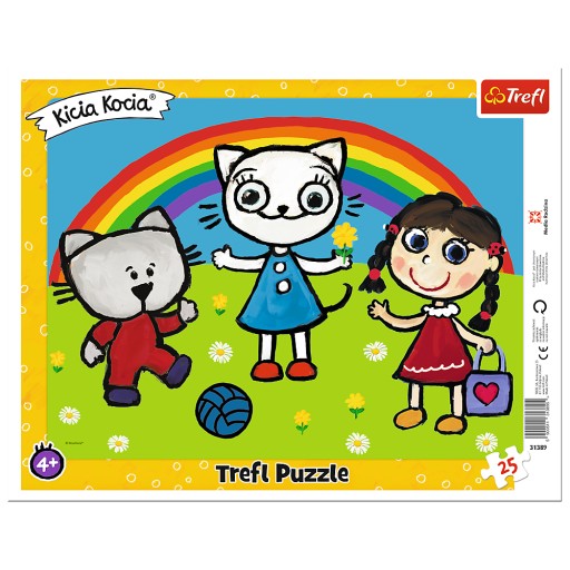 KITIA CAT PUZZLE Rámové puzzle 25 dielikov. Trefl Kici Kociho slnecny den