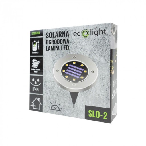 LED solárne stojace svietidlo GROUND CLAVO SLO-2 studená 6500K satén IP44