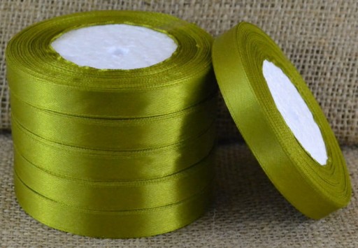 Ozdobná saténová stuha 12mm 32mb khaki