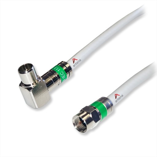 Anténny kábel F-Plug Anténna zástrčka pravý uhol 2M