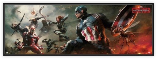 Plagát občianskej vojny Marvel Captain America 158 x 53 cm