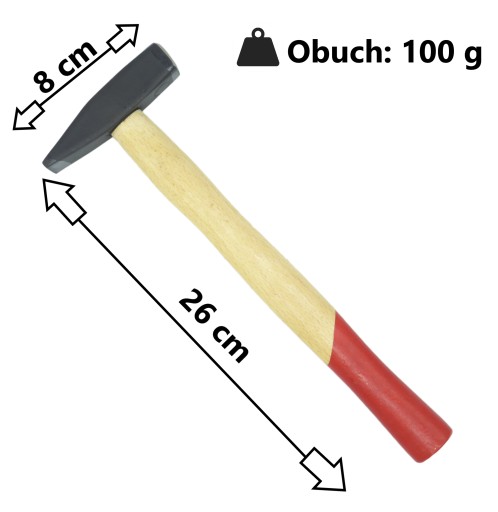 KOVANÉ ZÁMOKOVÉ KLADIVO 100g DREVENÁ RÚČKA