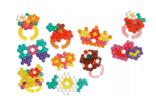 Farebné lesklé prstene Aquabeads