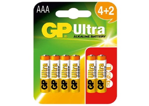 GP Ultra Alkaline LR03 1,5V AAA batérie 6 ks.