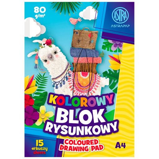 ASTRA farebný blok na kreslenie, 15 listov A4