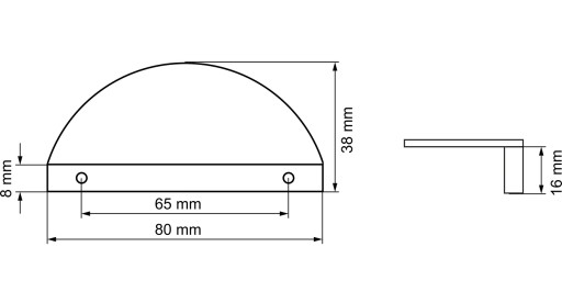 RÚČKA NÁBYTKU MATNÁ HRANA, ZLATÁ 80 MM ZLATÁ