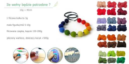 Vlna, poľská česaná, 10g - biela