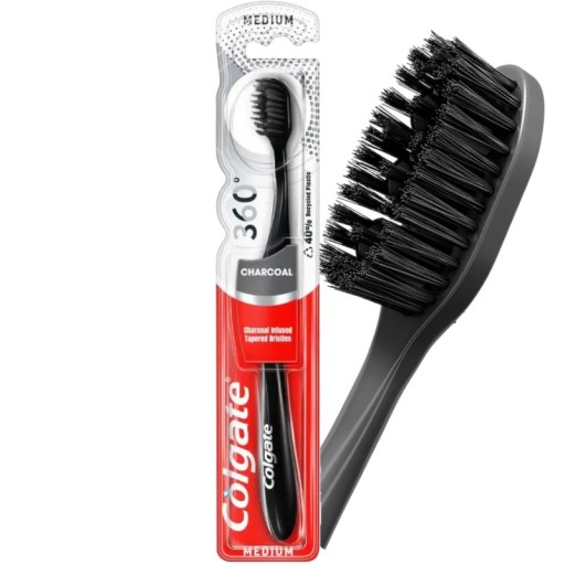 COLGATE ZUBNÁ KEFKA 360 BLACK CHARCOAL STREDNÁ stredná