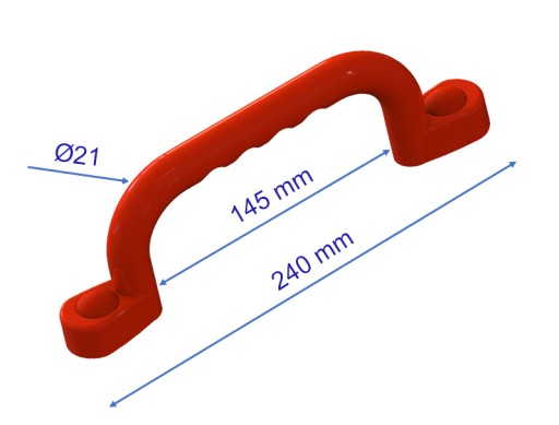 SLNKO - IHRISKO RÚČKY 240 mm - 2 ks S ČERVENÝMI SKRUTKAMI RD