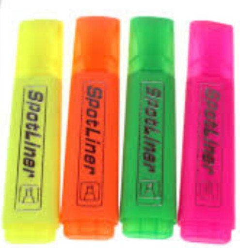 MEGA SET Sada zvýrazňovačov 4 REFLEXNÝCH farieb