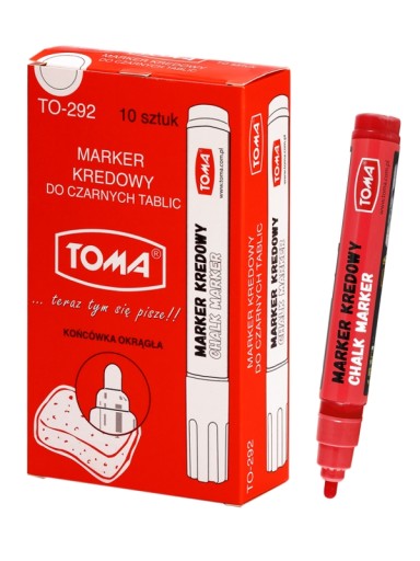TOMA 292 KRIEDOVÝ ZNAČOVAČ DO CENNÍKOV, ČERVENÝ