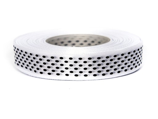 STUHA s BODKAMI, stuha 12 mm, 22 m, biela a čierna