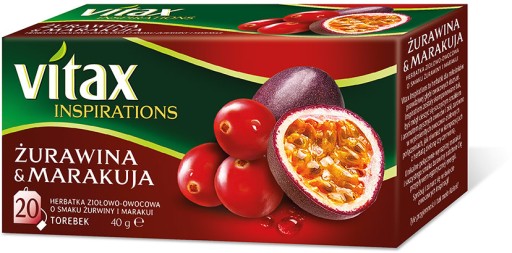 Vrecúška ovocného čaju brusnica marakuj 40 ks 2g