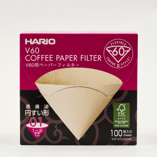 Hario - Misarashi hnedé papierové filtre - V60-01 - 100 ks