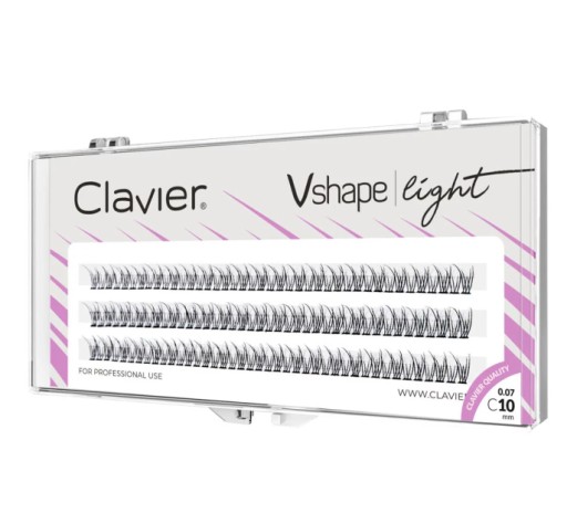 Svetlé trsy mihalníc Clavier Vshape – lastovičník 10 mm
