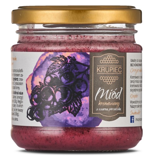 NATURAL Med smotanový s čiernymi ríbezľami 220g