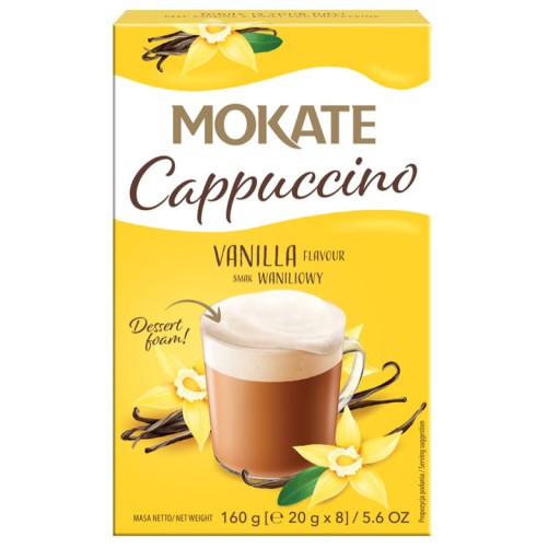 Mokate Cappuccino Vanilka 20gx8 kartón