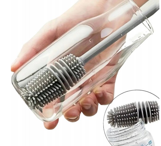 SILIKÓNOVÁ SILIKONOVÁ KEFKA NA UMÝVANIE FĽAŠÍ PRE DETI A BOJČATÁ - HYGIENA