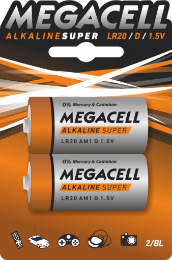 Megacell D alkalická batéria (R20) 4 ks.