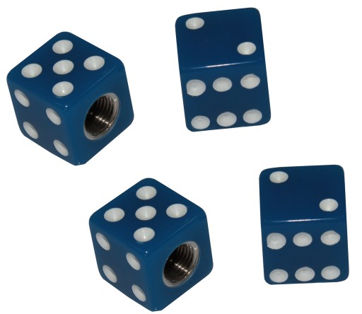 Krytky ventilov kolies Quad ATV Game Dice Blue 2