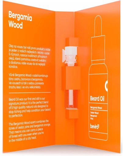 Beviro Bergamia Wood - Cédrový olej na bradu borovica bergamot tester 1 ml