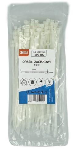 KABELOVÉ VIAZAČKY, BIELE 3,6X300