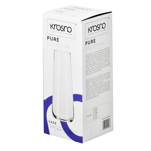 KROSNO Pure váza, 24 cm vysoká sklenená fľaša