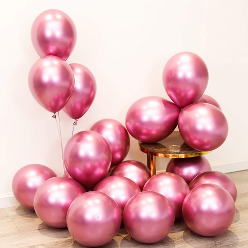 BALÓNKY LESKLÉ CHrómové Rose Gold - 30cm - 10 ks