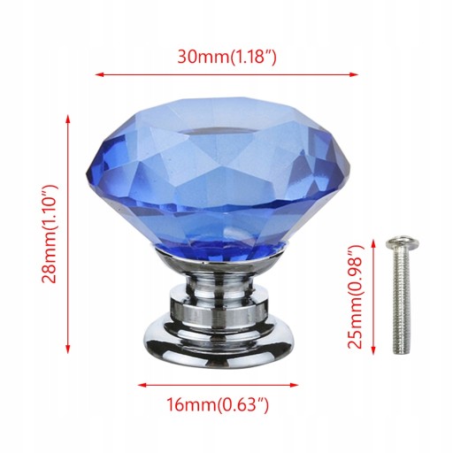 KRYŠTÁLOVÝ NÁBYTOK Úchytka 30mm CRYSTAL