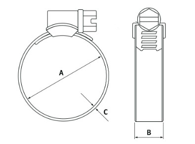 DGC šneková svorka W1-150-170mm / 12mm DG CLAMBS