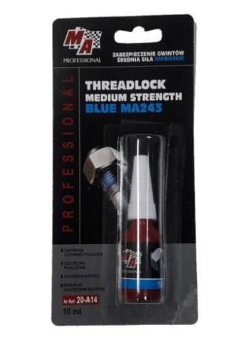 Lepidlo na skrutky stredne modré 10ml A17