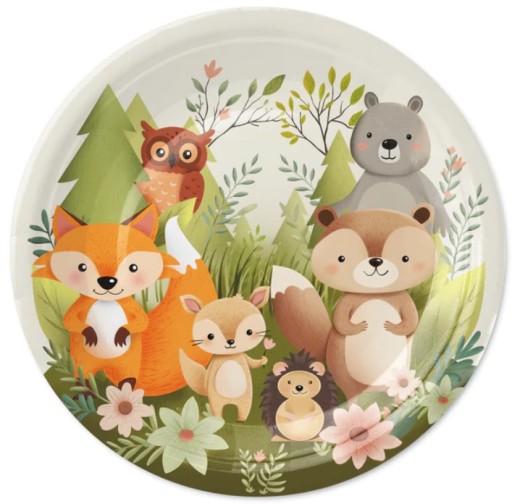 Papierové taniere Forest Animals Forest Friends 6 kusov Narodeninové