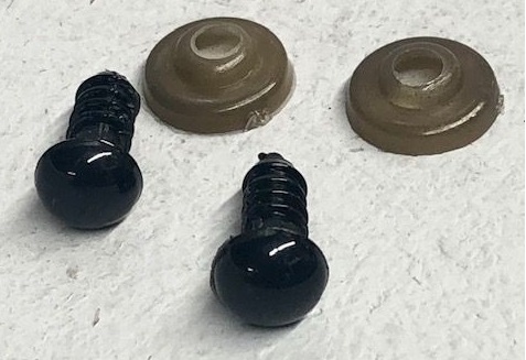 Bezpečnostné oká 12mm na hračky, čierne, 2 ks